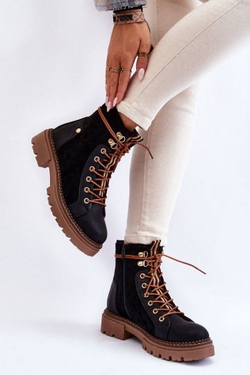 Bottines en suède doublées noires Alette 2
