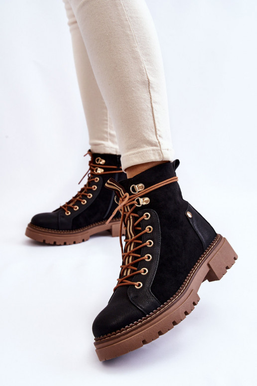 en daim réchauffer Bottes chaussures couleur noire Alette