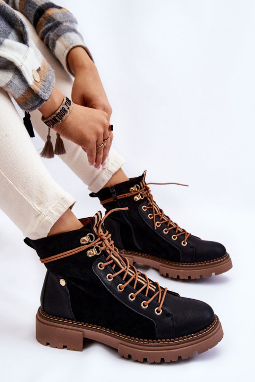en daim réchauffer Bottes chaussures couleur noire Alette