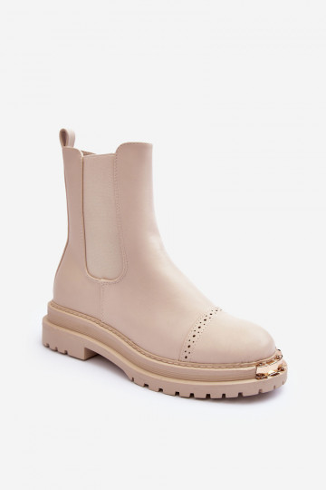Bottes pour femmes Bottines Chelsea beige Nialee 2