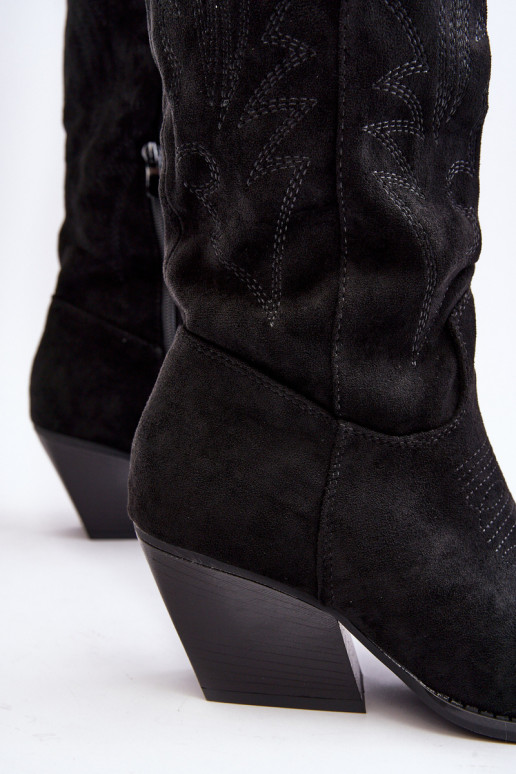 Féminin bottes style coÀ-boy avec des talons couleur noire Sloana