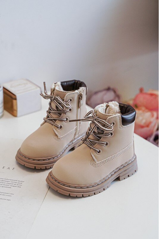 Bottes pour enfants chaussures avec fermetures éclair beige Bansi