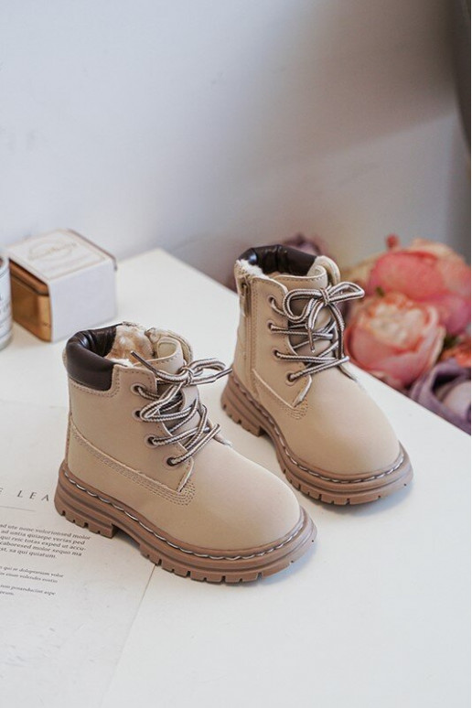 Bottes pour enfants chaussures avec fermetures éclair beige Bansi