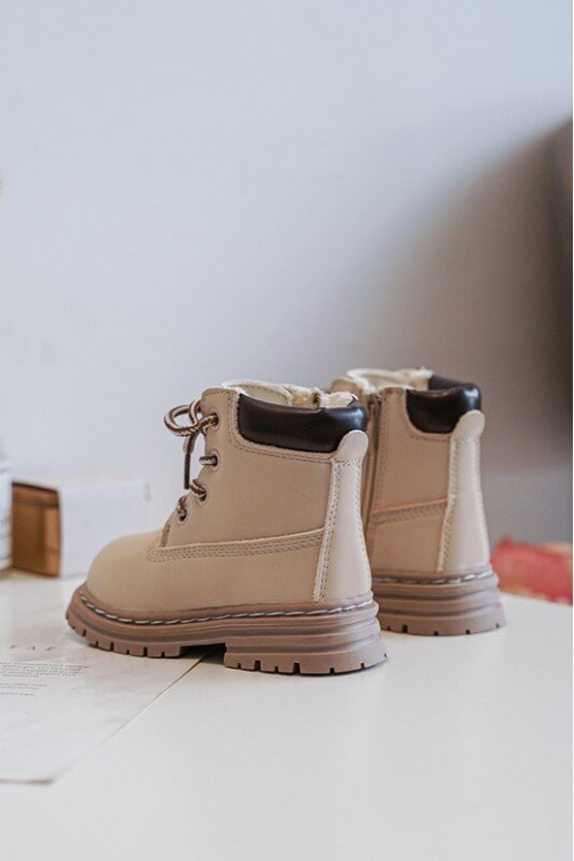 Bottes pour enfants chaussures avec fermetures éclair beige Bansi
