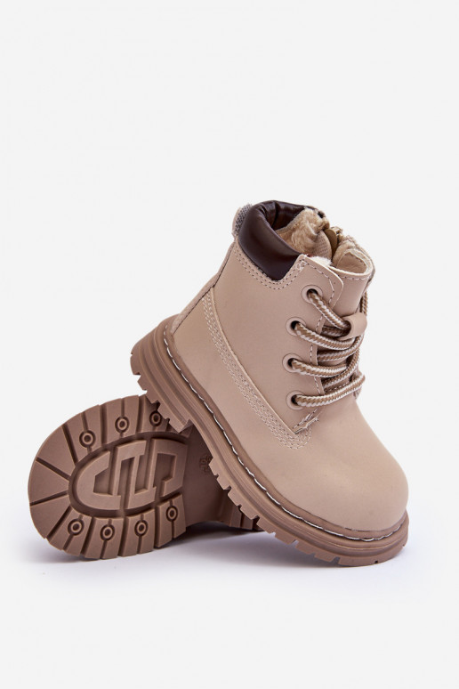 Kinderstiefel Schuhe mit Reißverschlüssen Beige Bansi
