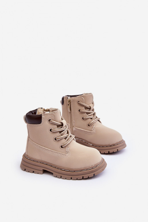Bottes pour enfants chaussures avec fermetures éclair beige Bansi