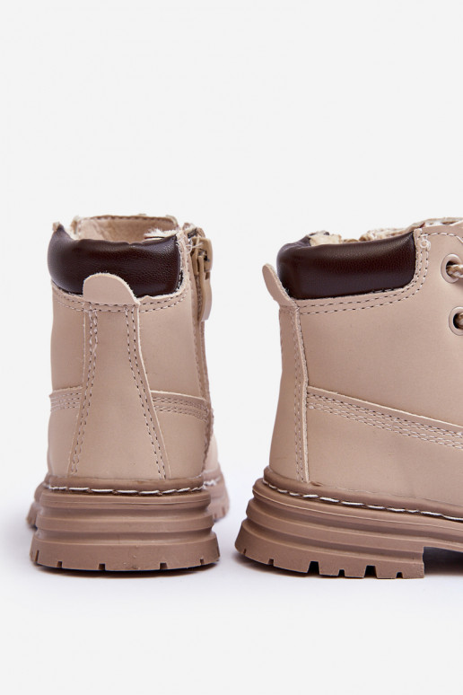 Kinderlaarzen schoenen met ritssluitingen beige Bansi
