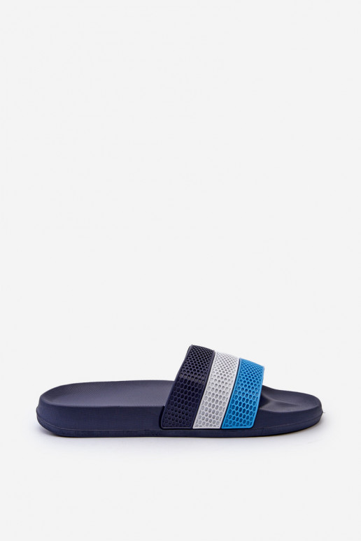 Het klassieke model Slippers Het heeftnnen Met Strepen donkerblauIn Sylri