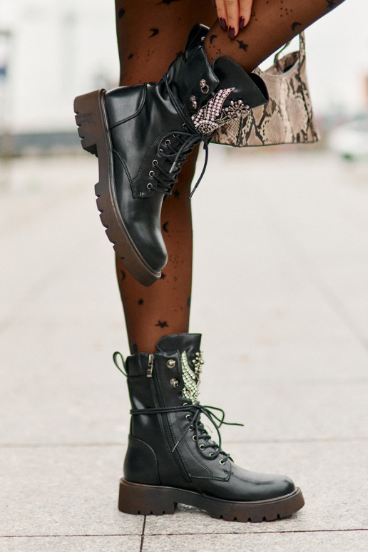 Eko Leer Enkellaarsjes voor Inerknemers Met Decoratie opInarmen D&A MR880-080 zInart