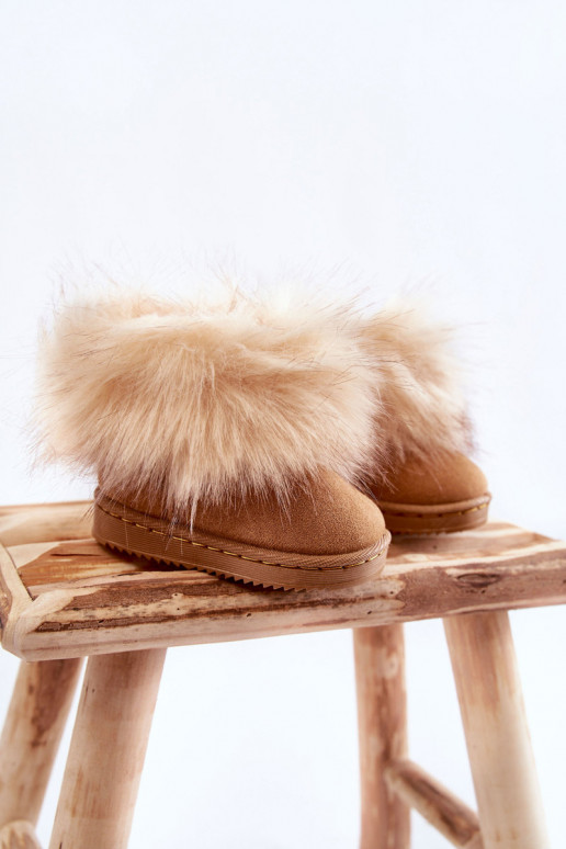 SnoInboots voor kinderen met bont bruine kleur Ariana