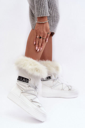 Damen Schneestiefel mit Schnürung weiß Santero
