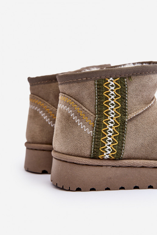 Bottes de neige Bottes réchauffer Puéril couleur verte Leonora