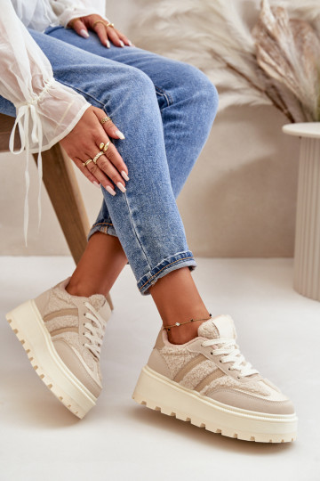 opInarmen Sneakers model schoenen Dames met platform met opInarming beige Daivlene