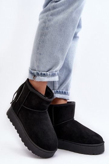 Damen Schneestiefel Lirico mit Plateau und Fransen in Schwarz 2