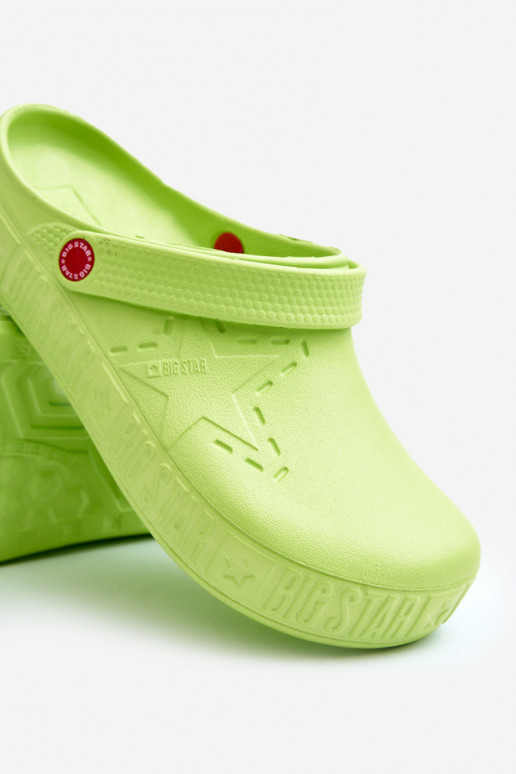 für Männer Leichte Hausschuhe Verstopfungen Big Star II175005 grüne Farbe