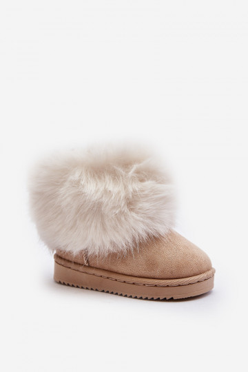 Bottes d'hiver chaudes pour enfants Nohie avec fourrure en sable