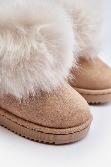 Bottes d'hiver chaudes pour enfants Nohie avec fourrure en sable 2