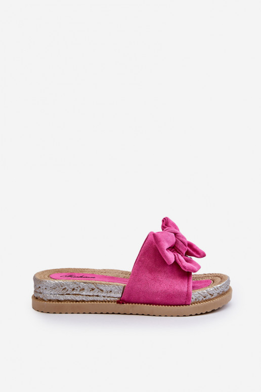 Dames Slippers met platform met linten roze Aflia