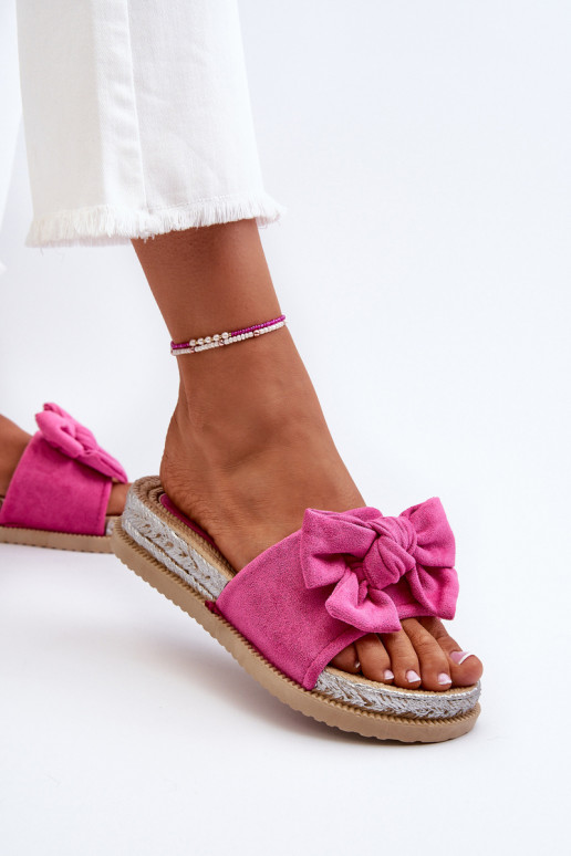 Dames Slippers met platform met linten roze Aflia