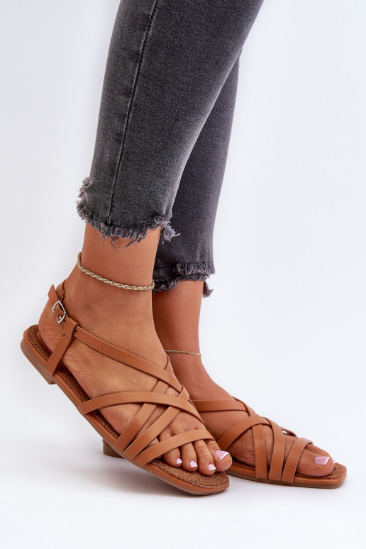 Sandales plates pour femmes Big Star NN274013 marron