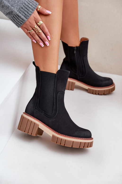 bottes élégantes Au Château réchauffer couleur noire Linneviae