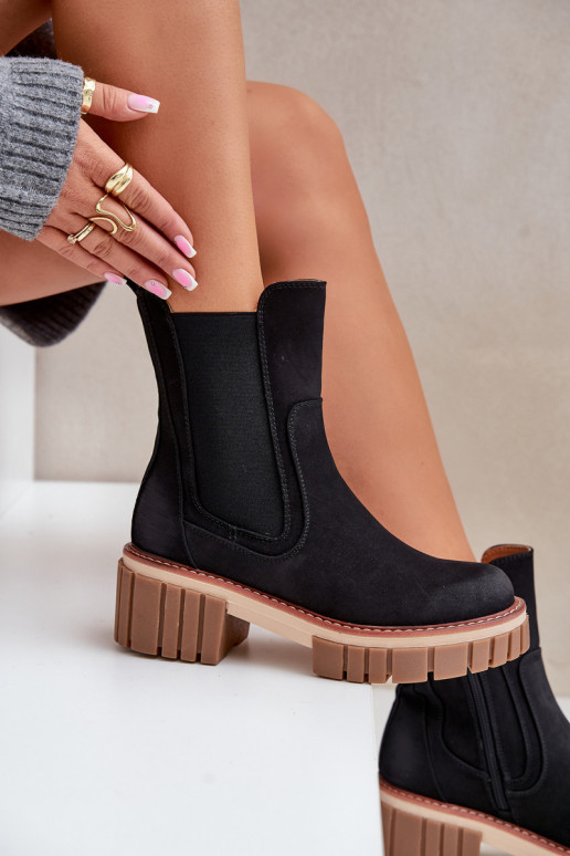 bottes élégantes Au Château réchauffer couleur noire Linneviae