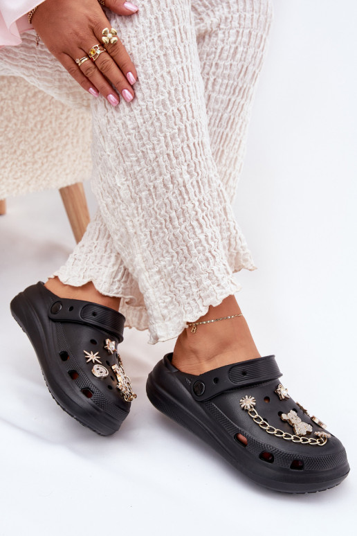 Pantoufles légères Pantoufles pour femmesPrzypinkami couleur noire Linaviela