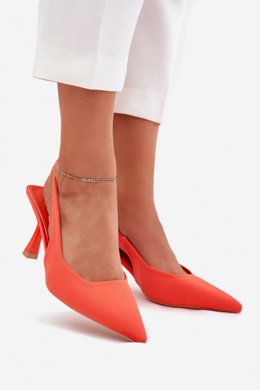 Sandales pour femmes avec des talons fins couleur orange Lunira