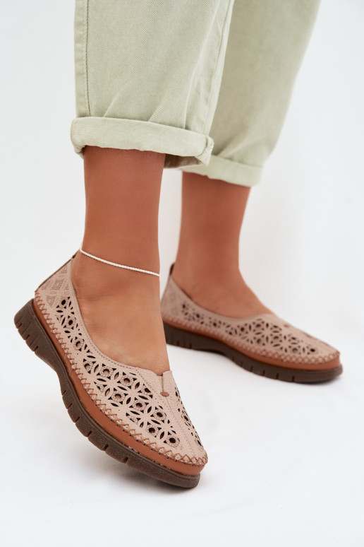 OpengeInerkte ballerinas DamesOpturalnej Skóry Sergio Leone SP-006 roze