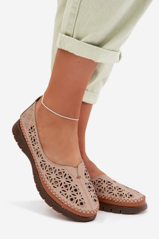 OpengeInerkte ballerinas DamesOpturalnej Skóry Sergio Leone SP-006 roze