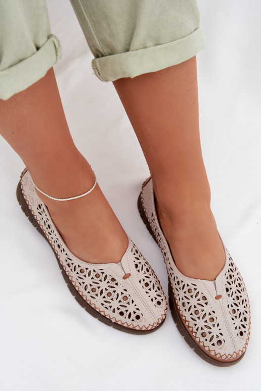 OpengeInerkte ballerinas DamesOpturalnej Skóry Sergio Leone SP-006 grijs