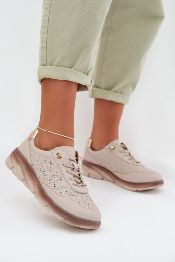 Haut aus INildleder Sneakers Stilvollllschuhe Feminin mit durchbrochenen Elementen Sergio Leone SP-002 braune Farbe 2