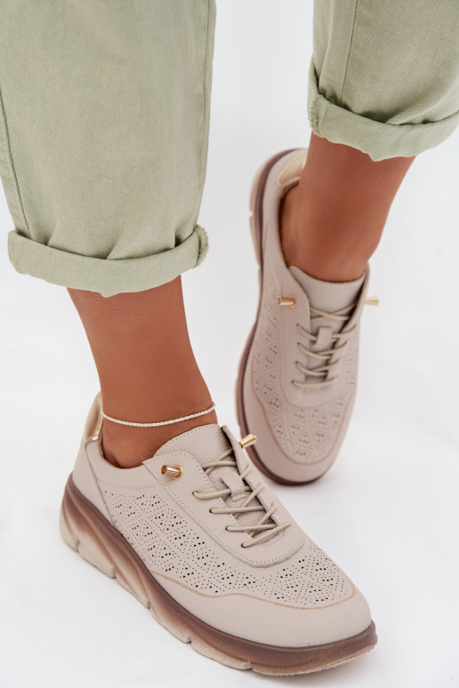 Peau en daim Chaussures modèle baskets Féminin avec des éléments ajourés Sergio Leone SP-002 marron