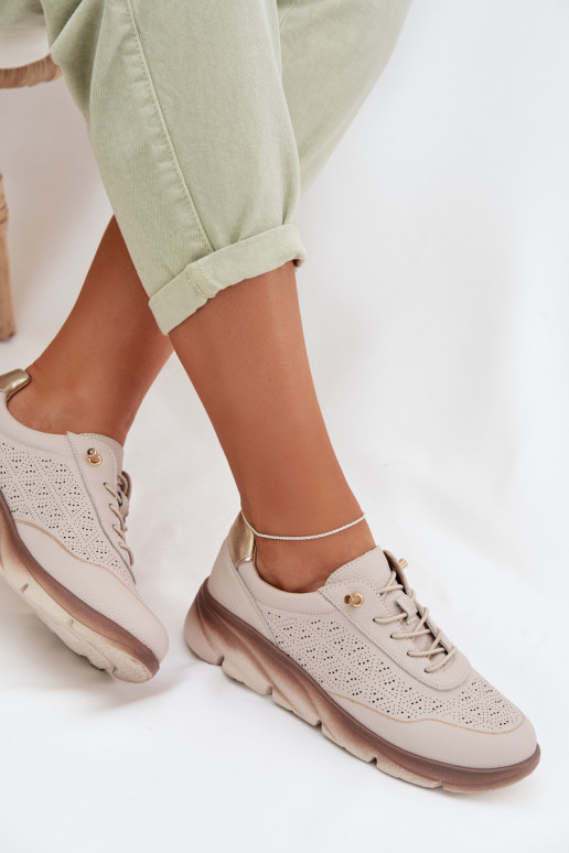 Peau en daim Chaussures modèle baskets Féminin avec des éléments ajourés Sergio Leone SP-002 marron