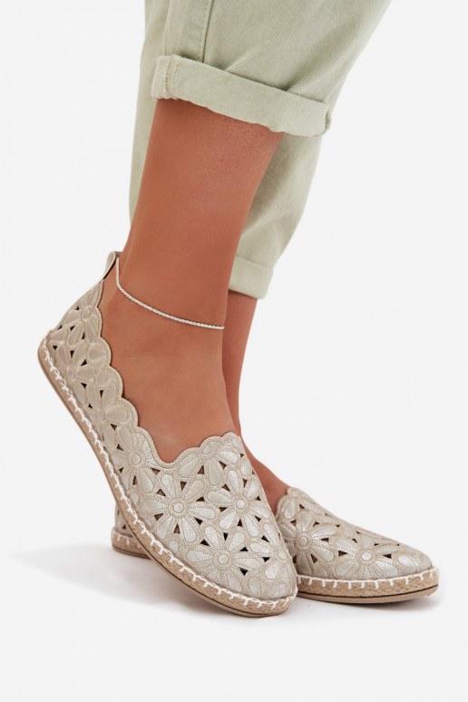 Dames Persistent model Ballerinas met bloemen gouden kleur Vennice