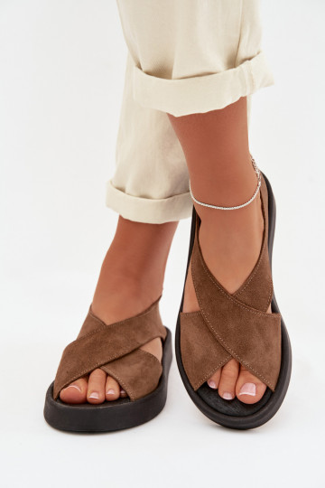 Sandales pour femmesActivéturalnego en daimu Zazoo 3196 marron