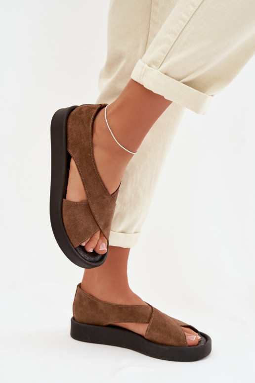 Sandales pour femmesActivéturalnego en daimu Zazoo 3196 marron