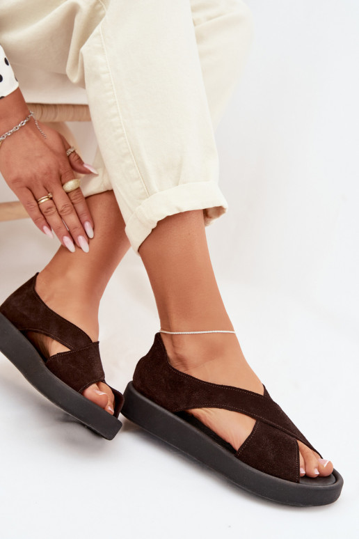 Sandales pour femmesActivéturalnego en daimu Zazoo 3196 CzekoladoÀe