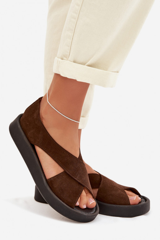 DamensandalenErmöglichtturalnego aus INildlederu Zazoo 3196 braune Farbe