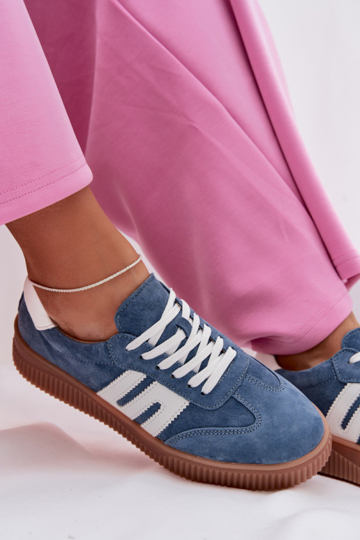 Sneakers Stilvollllschuhe FemininErmöglichtturalnego aus INildlederu blaue Farbe Delyssia