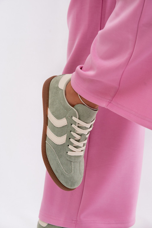 Sneakers Stilvollllschuhe Femininaus Öko-INildlederu grüne Farbe Jesavella