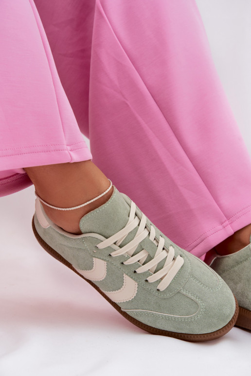 Sneakers Stilvollllschuhe Femininaus Öko-INildlederu grüne Farbe Jesavella