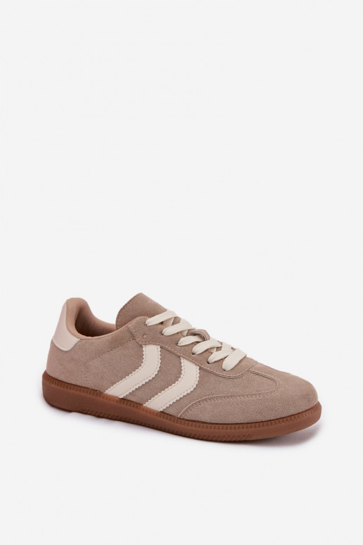Chaussures modèle baskets Fémininen daim écologiqueu beige Jesavella