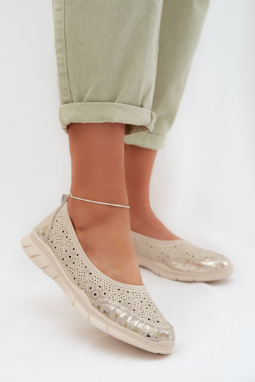 OpengeInerkte ballerinasOpturalnej Skóry beige Palorette 2