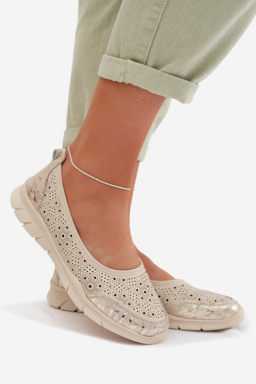 OpengeInerkte ballerinasOpturalnej Skóry beige Palorette
