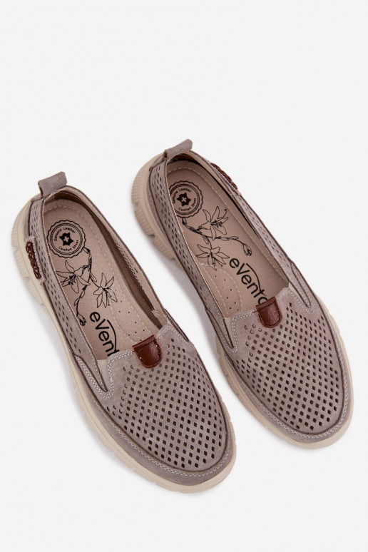 mit durchbrochenen Elementen SchuheErmöglichtturalnego aus INildlederu graue Farbe Ravinette