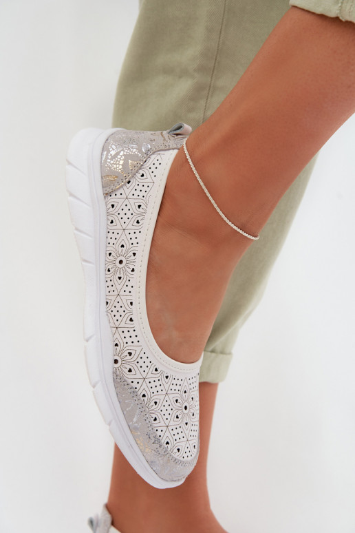 Haut Durchbrochene Ballerinas S.Barski GR61-5973 Zueiße Farbe