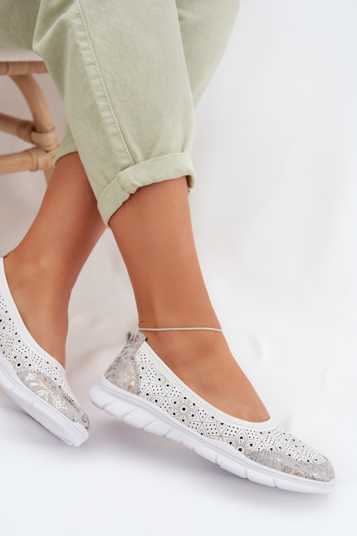 Haut Durchbrochene Ballerinas S.Barski GR61-5973 Zueiße Farbe