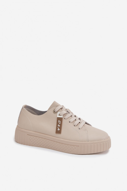 Sneakers model schoenen DamesOpturalnej Skóry D&A GR61-5591 beige