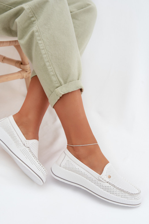 chaussures FémininActivéturalnej Skóry S.Barski GR61-5980 couleur blanche